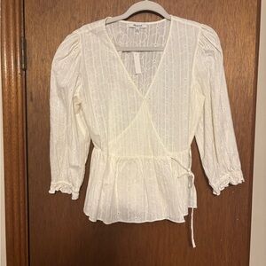 Madewell Cream Wrap Blouse